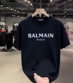 Premium Quality BALMAIN PARIS Logo Printed Men's T-Shirt - Image 5
