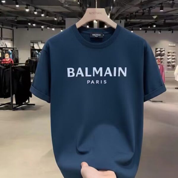 Premium Quality BALMAIN PARIS Logo Printed Men's T-Shirt