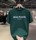 Premium Quality BALMAIN PARIS Logo Printed Men's T-Shirt - Image 4